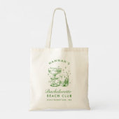 Retro Modern Yellow & Green Bachelorette Weekend Tote Bag (Achterkant)