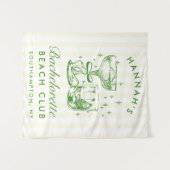 Retro Modern Yellow & Green Bachelorette Weekend Wandkleed (Voorkant (horizontaal))