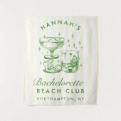 Retro Modern Yellow & Green Bachelorette Weekend Wandkleed (Voorkant)