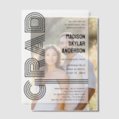 Retro Modern Zwart Cool Typografie Afstuderen Vellum Uitnodigingen (Offset (Koppel))