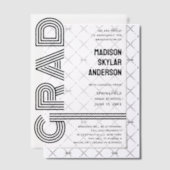 Retro Modern Zwart Cool Typografie Afstuderen Vellum Uitnodigingen (Offset (Uitnodiging))