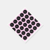 Retro-modern zwart & roze stipontwerp servet (Hoek)