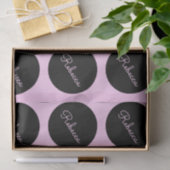 Retro-modern zwart & roze stipontwerp tissuepapier (Geschenk)