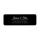Retro-modern zwart-wit bruiloft retouradres etiket (Voorkant)
