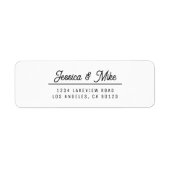 Retro-modern zwart-wit bruiloft retouradres etiket (Voorkant)