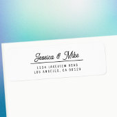 Retro-modern zwart-wit bruiloft retouradres etiket