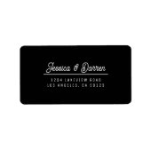 Retro-modern zwart-wit bruiloft retouradres etiket (Voorkant)