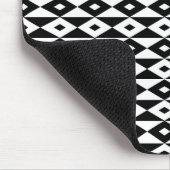 Retro Modern Zwart Wit Diamant Vorm Patroon Muismat (Hoek)