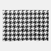 Retro Modern Zwart Wit Honden-Tand Weven Theedoek (Horizontaal)