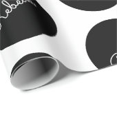 Retro-modern zwart-wit polka dot design cadeaupapier (Rol Hoek)