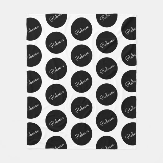 Retro-modern zwart-wit polka dot design fleece deken (Voorkant)
