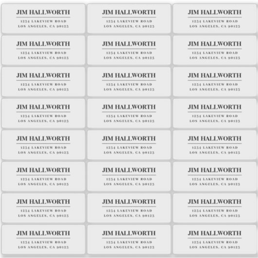 Retro-modern zwart-wit retouradres sticker (Voorkant)