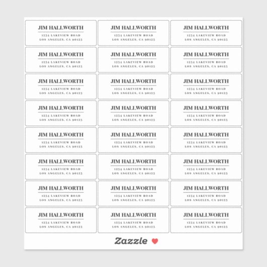 Retro-modern zwart-wit retouradres sticker (Vel)