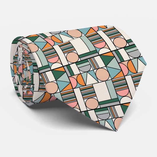 Retro Moderne Abstract Stropdas (Opgerold)