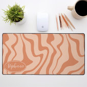 Retro Moderne Abstracte Marmeren Swirl Peach Bureaumat