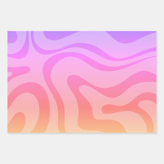 Retro Moderne Abstracte vloeistof roze Inpakpapier Vel (Voorkant 2)