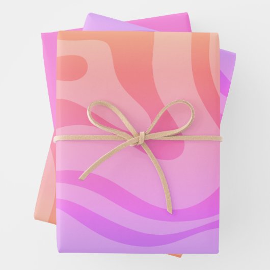 Retro Moderne Abstracte vloeistof roze Inpakpapier Vel (In situ)