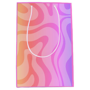Retro Moderne Abstracte vloeistof roze Medium Cadeauzakje