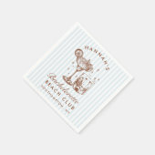 Retro Moderne Bachelorette Blauw Papier Servetten (Hoek)