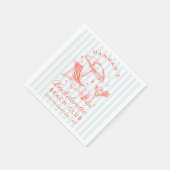 Retro Moderne Bachelorette Blauw Papier Servetten (Hoek)