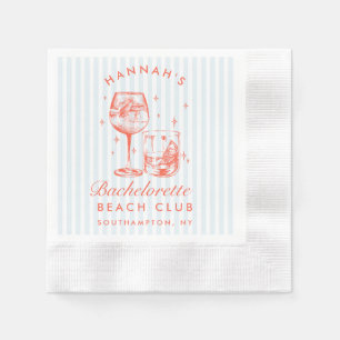 Retro Moderne Bachelorette Blauw Papier Servetten