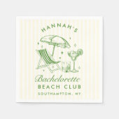 Retro Moderne Bachelorette Groen & Geel Servet (Voorkant)