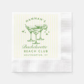 Retro Moderne Bachelorette Groenboek Servetten (Voorkant)