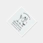 Retro Moderne Bachelorette Zwart Papier Servetten (Hoek)