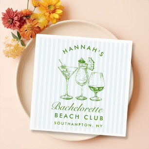 Retro Moderne Bachelorette Zwart Papier Servetten