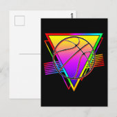 Retro Moderne Basketbal Briefkaart (Voorkant / Achterkant)
