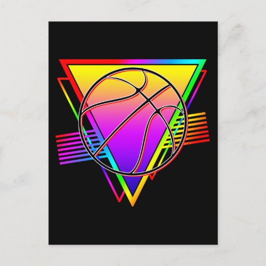 Retro Moderne Basketbal Briefkaart (Voorkant)