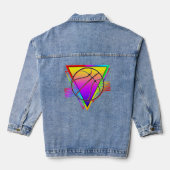 Retro moderne basketbal denim jacket (Achterkant)