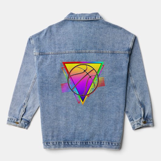 Retro moderne basketbal denim jacket (Achterkant)