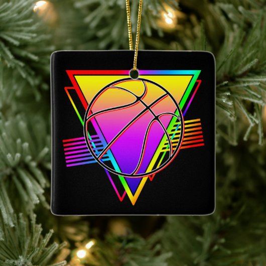 Retro moderne basketbal keramisch ornament (Boom)