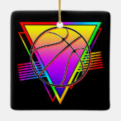 Retro moderne basketbal keramisch ornament (Achterkant)