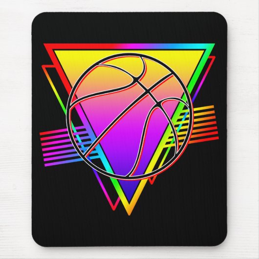 Retro moderne basketbal muismat (Voorkant)