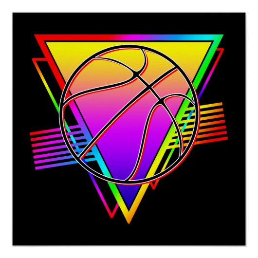 Retro Moderne Basketbal Perfect Poster (Voorkant)