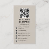 Retro Moderne Beige Persoonlijke Trainer Fitness F Visitekaartje (Achterkant)