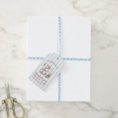 Retro Moderne Blauwe & Bruine Meisjesuitje Weekend Cadeaulabel (Met Touw)