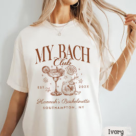 Retro moderne blauwe & bruine vrijgezellenfeest we t-shirt