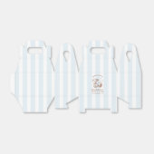 Retro moderne blauwe & bruine vrijgezellenweekend bedankdoosjes (Uitgevouwen)