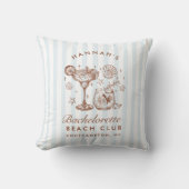 Retro moderne blauwe & bruine vrijgezellenweekend kussen (Voorkant)