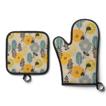 Retro Moderne Bloemen op Grijs