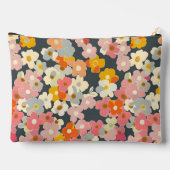 Retro Moderne Bloemige Roze Monogram Initiaal Etui (Achterkant)