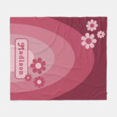 Retro Moderne Boog Naam Roze Fleece Deken (Voorkant (Horizontaal))