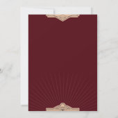 Retro Moderne Bourgogne Rusty Art Deco Bruiloft Kaart (Achterkant)