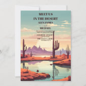 Retro Moderne Cactus Bruiloft Kaart (Voorkant)