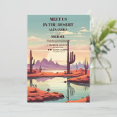 Retro Moderne Cactus Bruiloft Kaart (Staand voorkant)