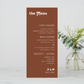 Retro Moderne Chic Geruite Menu (Staand voorkant)