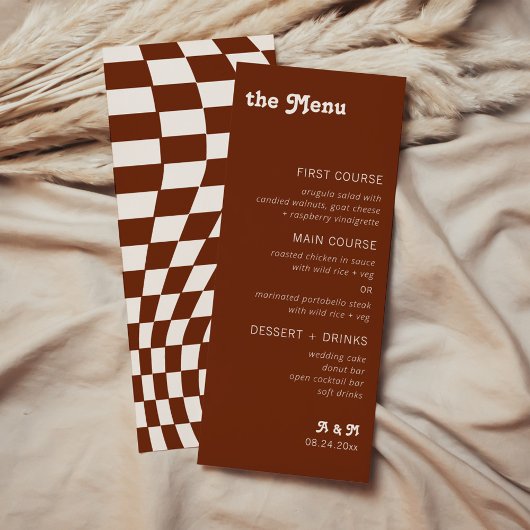 Retro Moderne Chic Geruite Menu